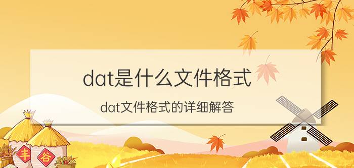 dat是什么文件格式 dat文件格式的详细解答